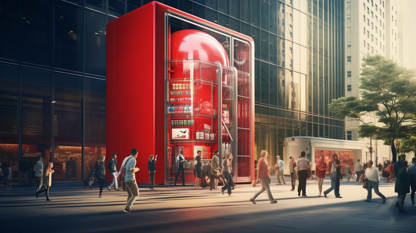 Massive Red Vending Machine in NYC