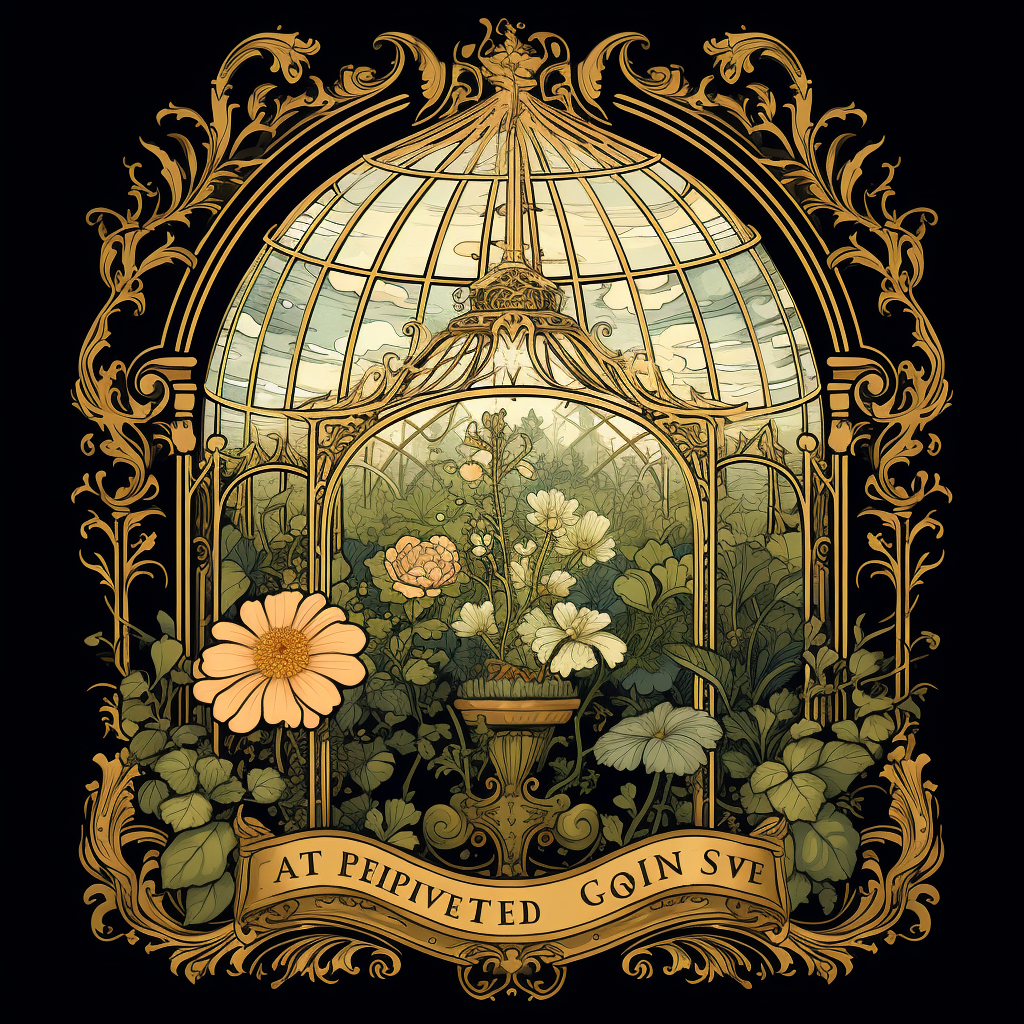 Terrarium Tshirt Print Art Nouveau Style