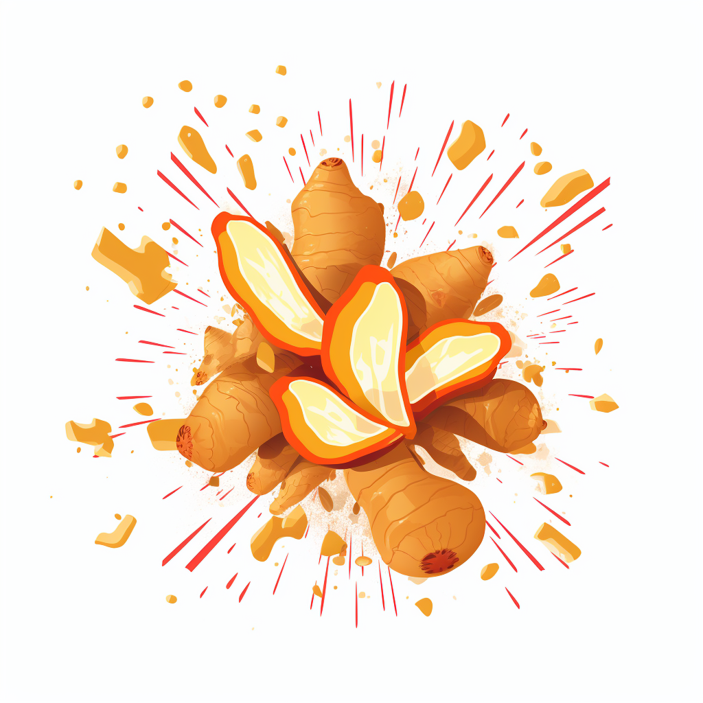 Colorful ginger explosion product art