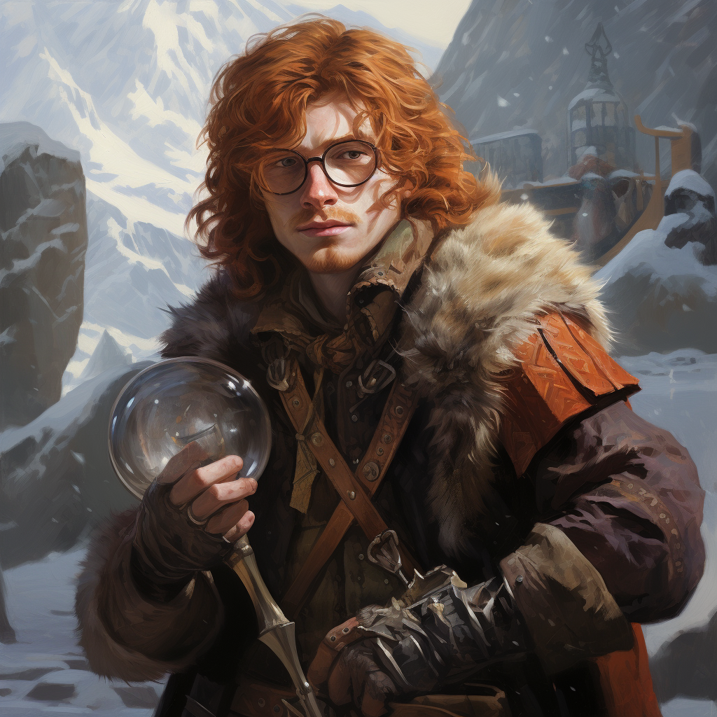 Ginger halfling scammer with winter gear