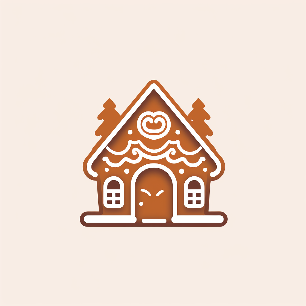 Festive gingerbread Christmas house logo