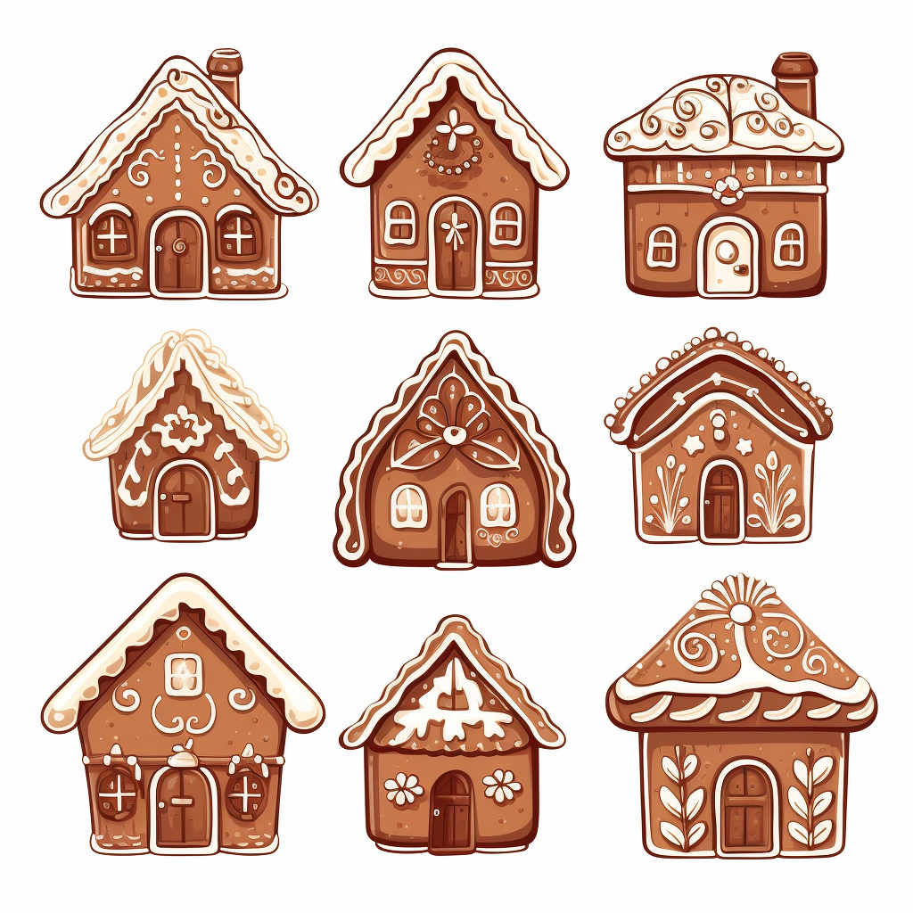 Vector gingerbread houses for Christmas