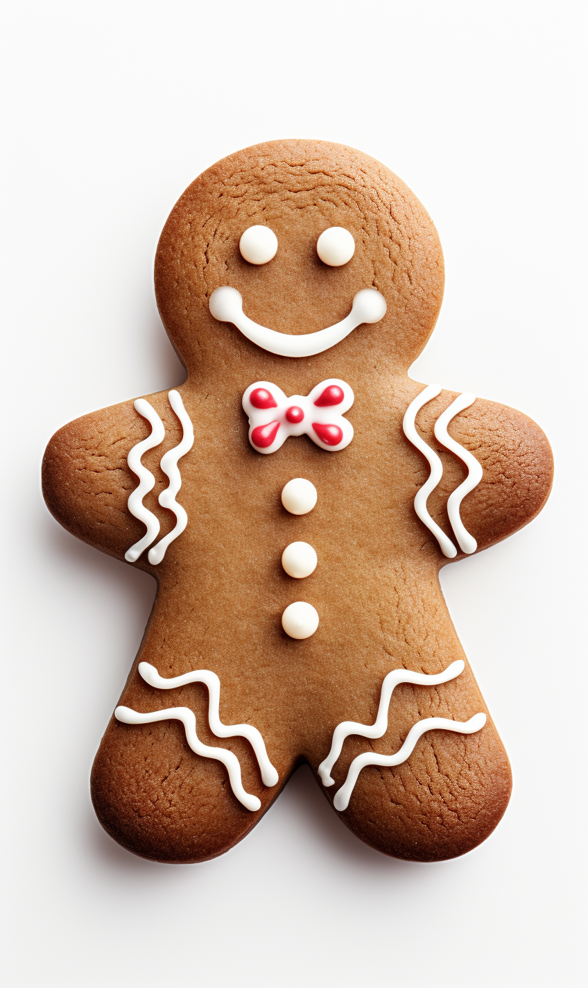 Retro gingerbread man on white background