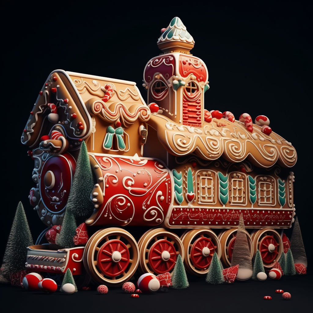 Gingerbread trains with Christmas cookies