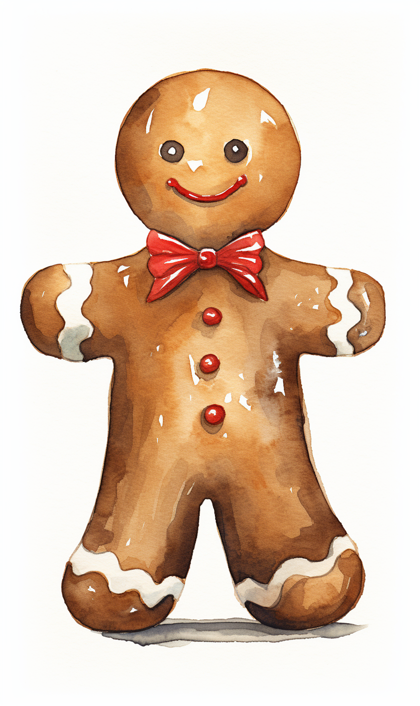 Adorable gingerbread man on white background