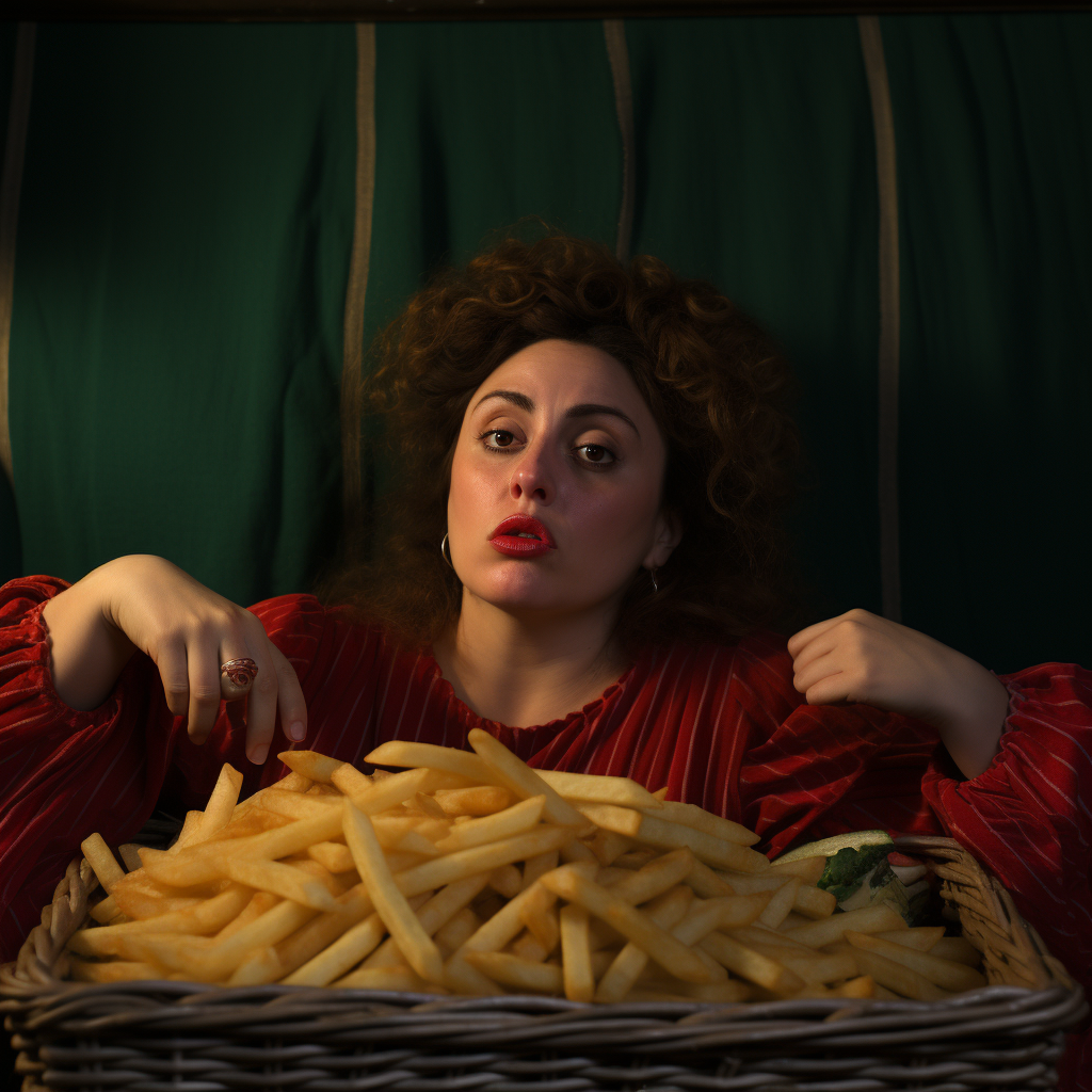 Giorgia Meloni enjoying French fries