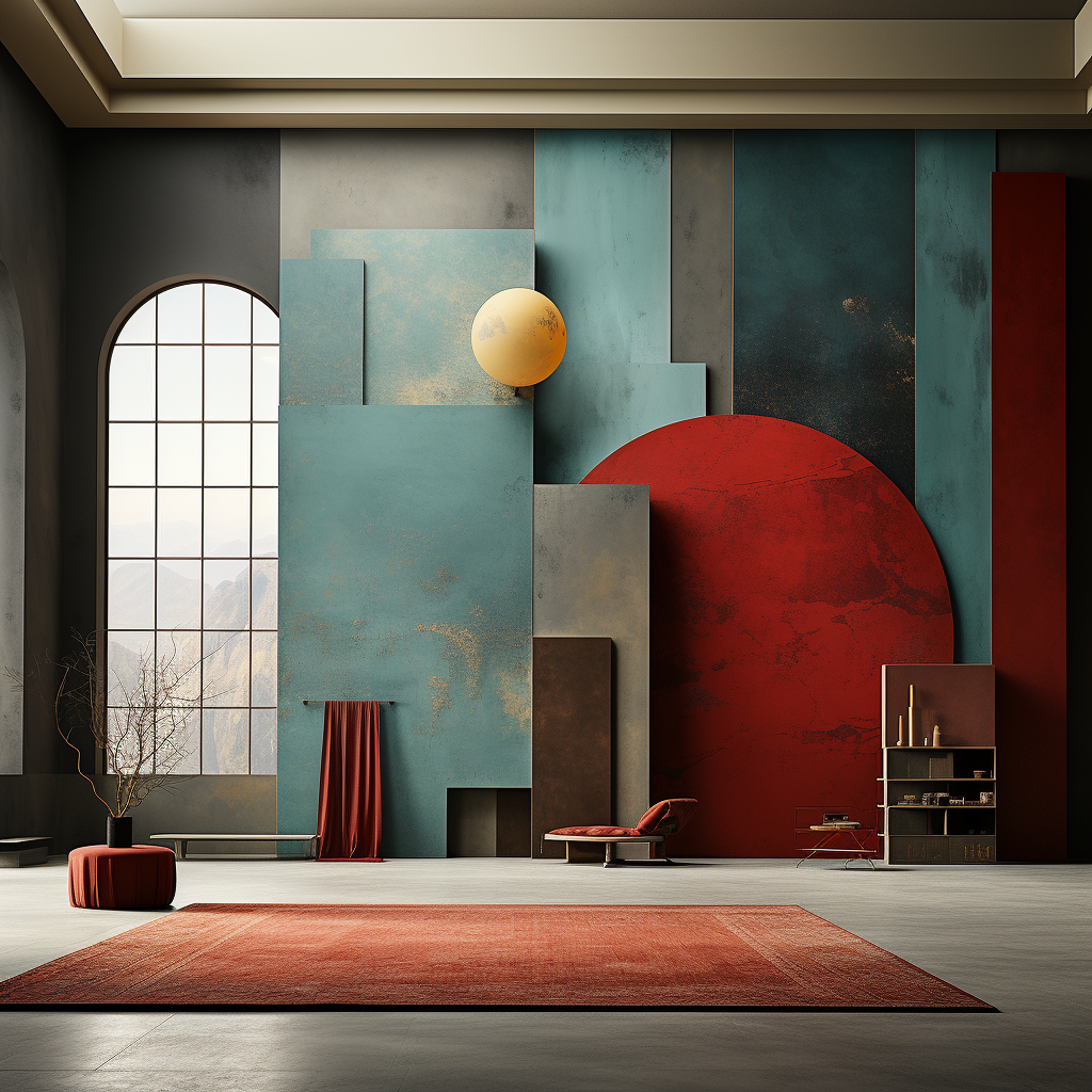 Materialboard inspired by Giorgio De Chirico architecture