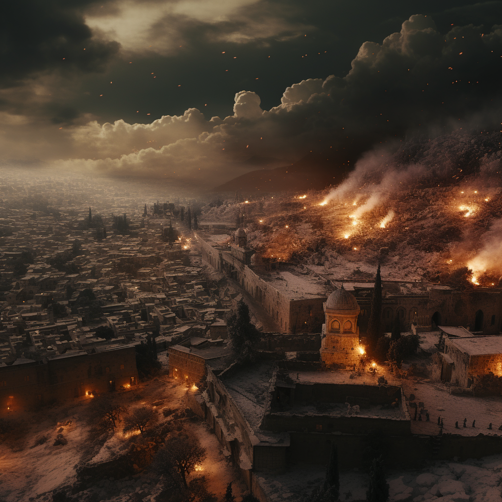 Apocalyptic Jerusalem Cinematic Artwork