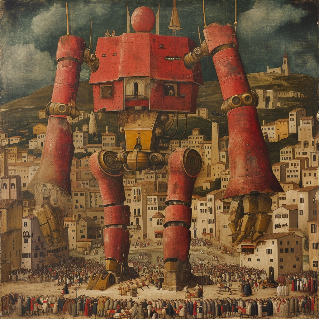 Giotto Giant Robots Villages Painting