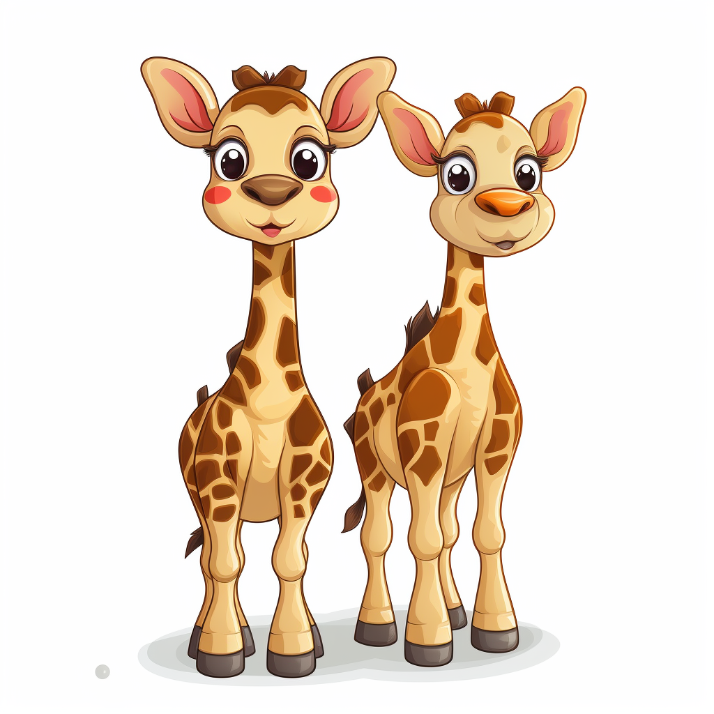 Cute Giraffe Cartoon Stickers