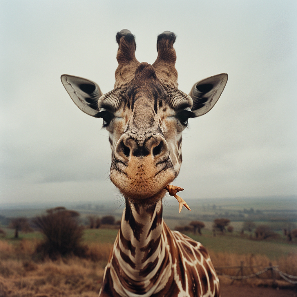 Giraffe with human teeth