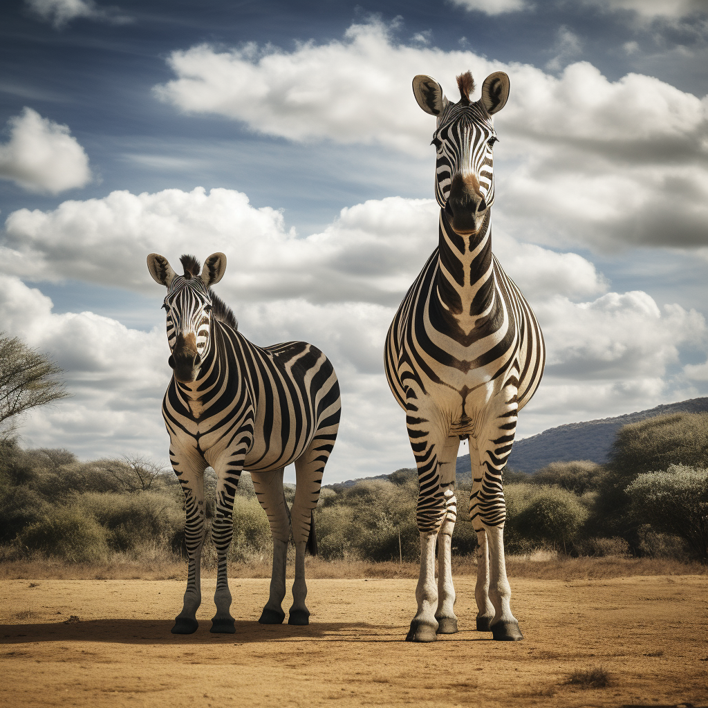 Giraffe and Zebra Together