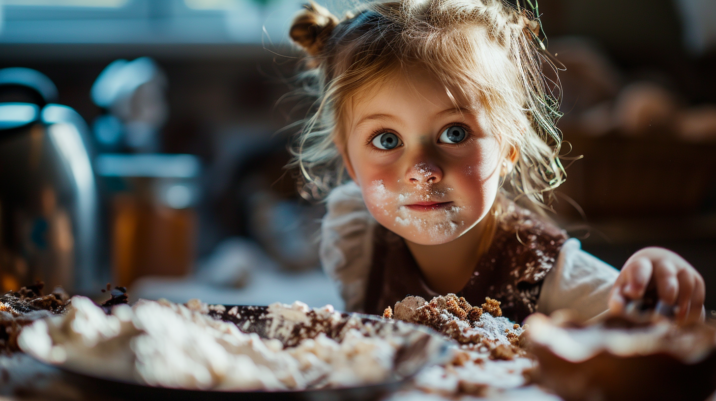 Adorable 5-Year-Old Girl Baking Treats