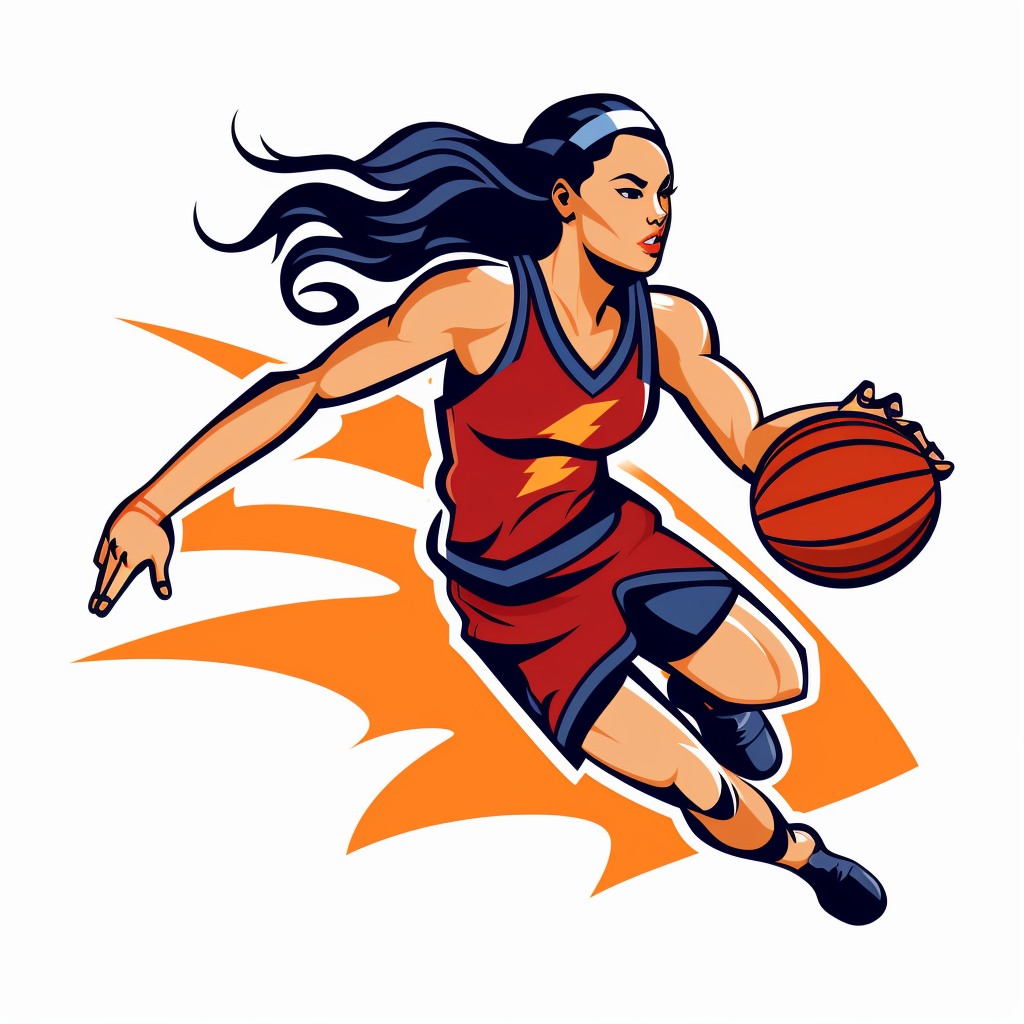 Logo of girl basketball player