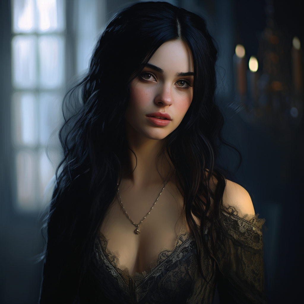 Girl with Black Hair - Detailed and Cinematic