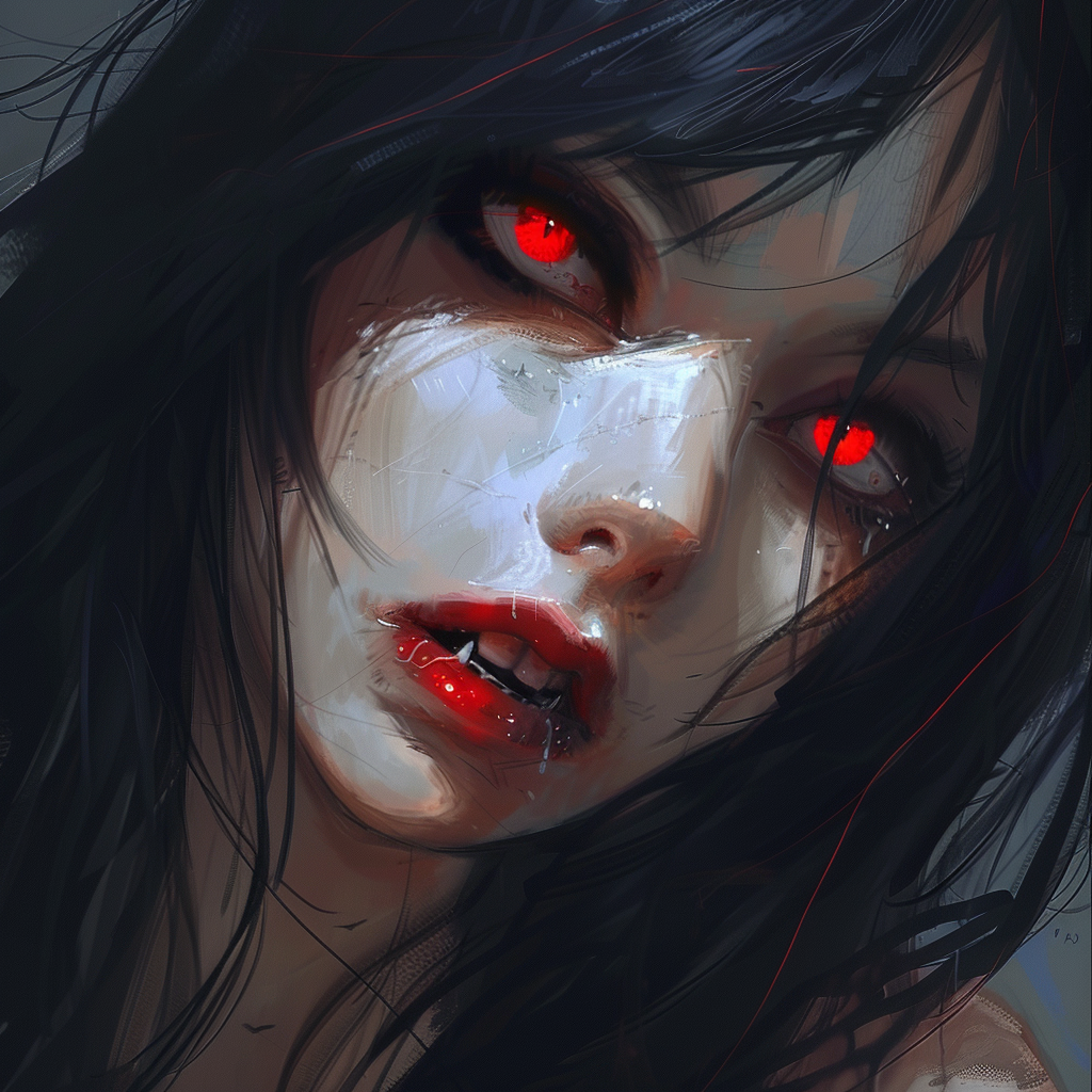 Vampire Girl with Black Hair