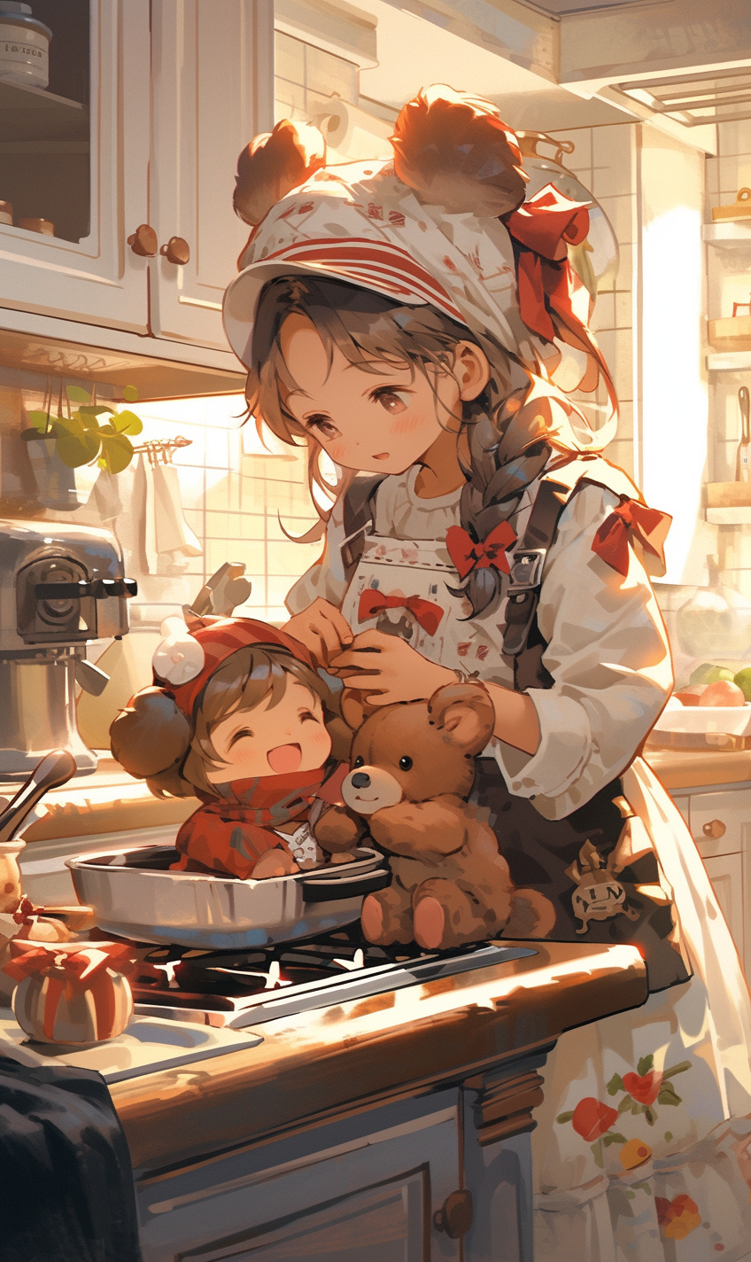 Girl cooking baking child England learning