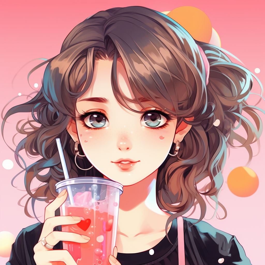 Cute girl enjoying her bubble tea