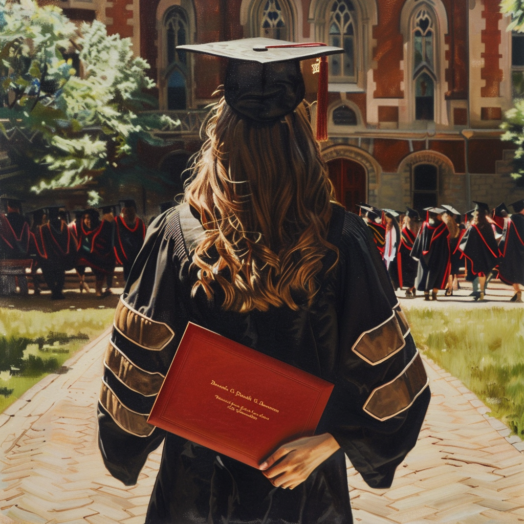 Harvard University Graduation Certificate Girl