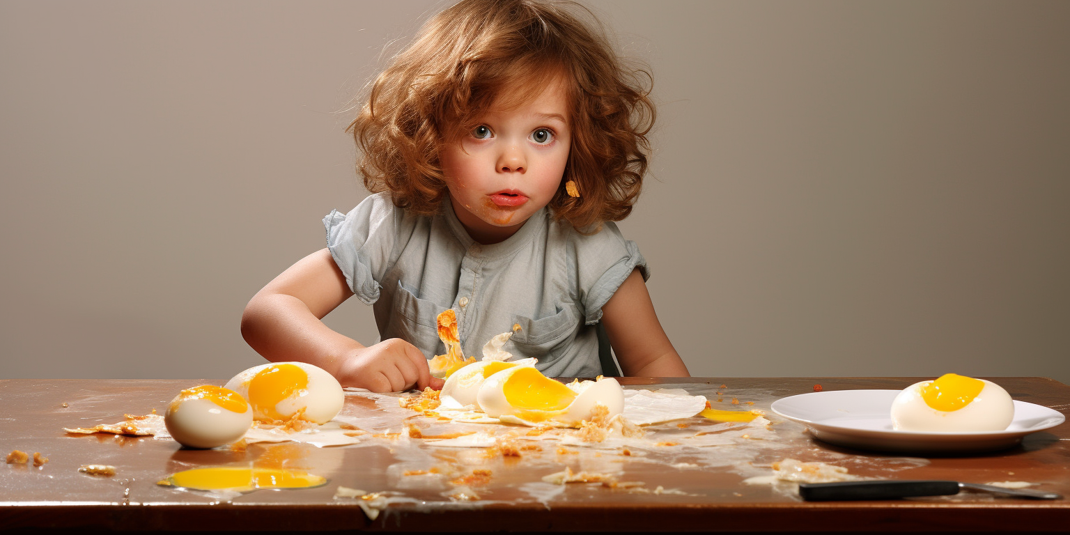 5-year-old girl with omelette hair