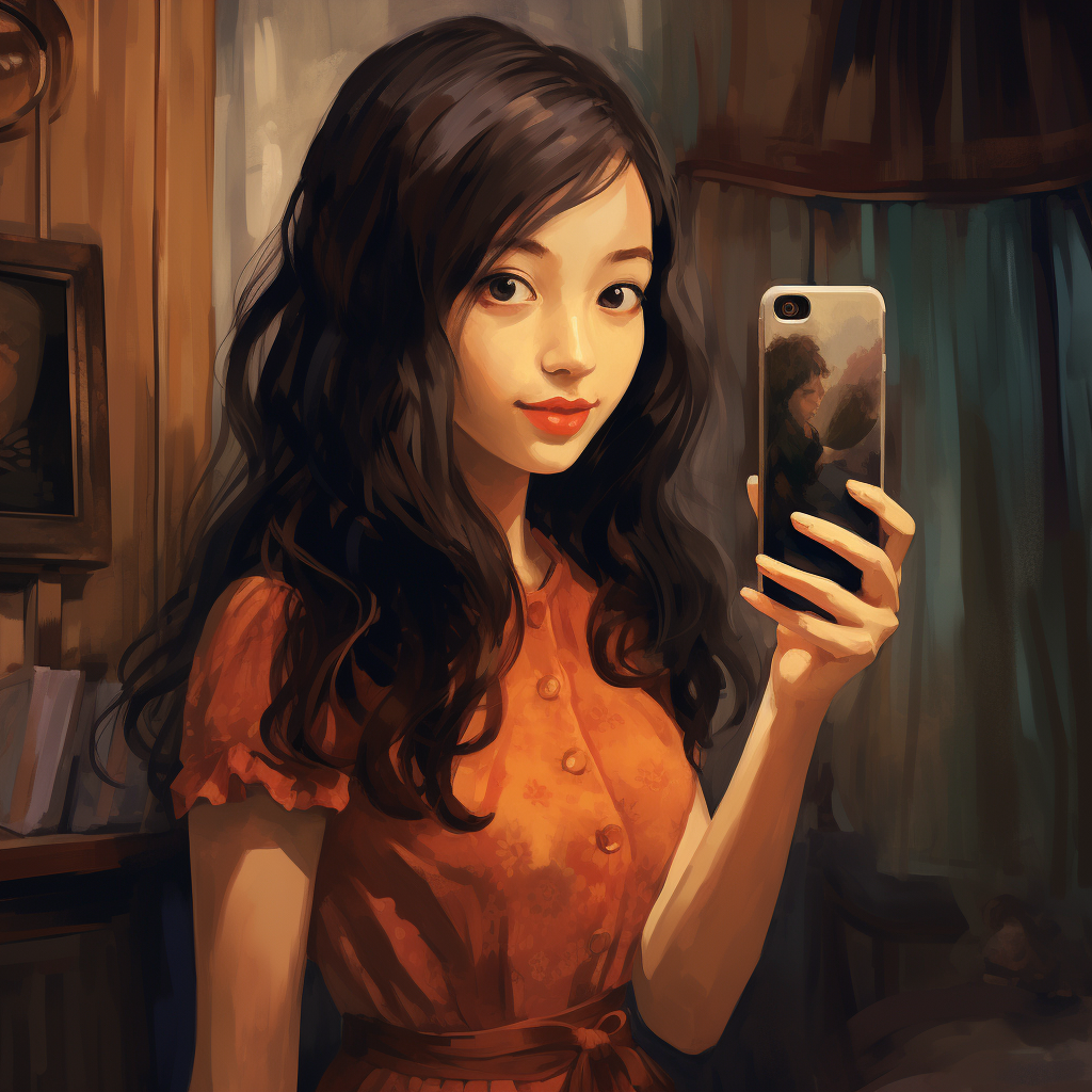 Girl taking selfie photos