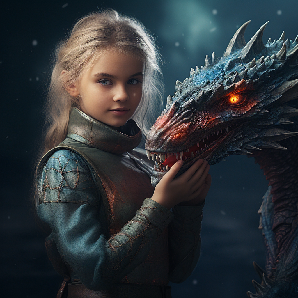 Girl transforming into a dragon