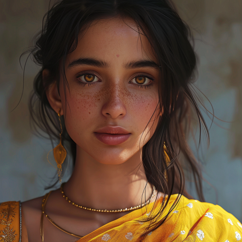 Desi girl in realistic style