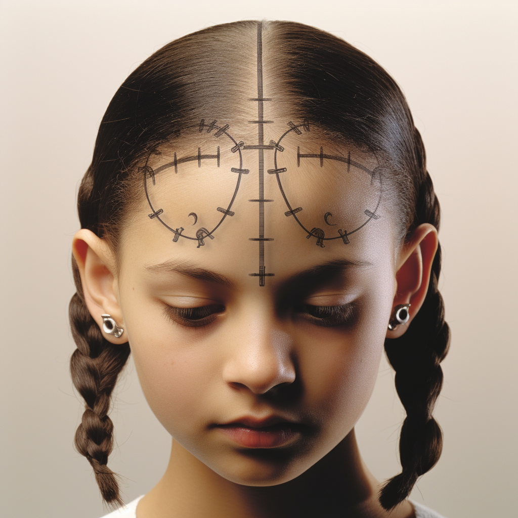 Scalp Division on Girl's Head