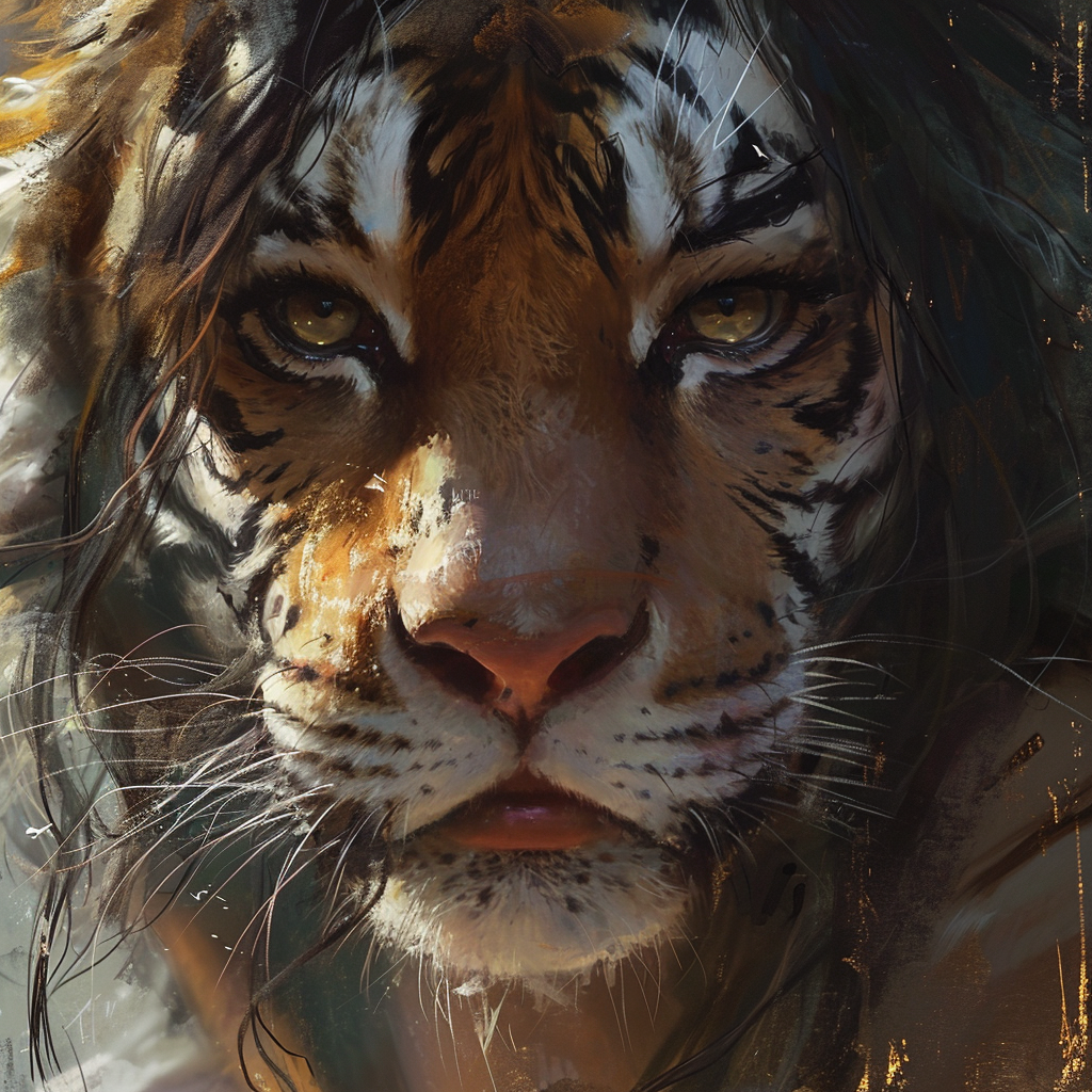 Hybrid girl tiger image