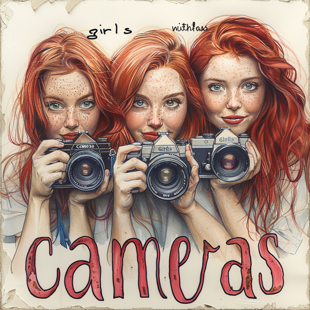 Girls with Cameras Word Art