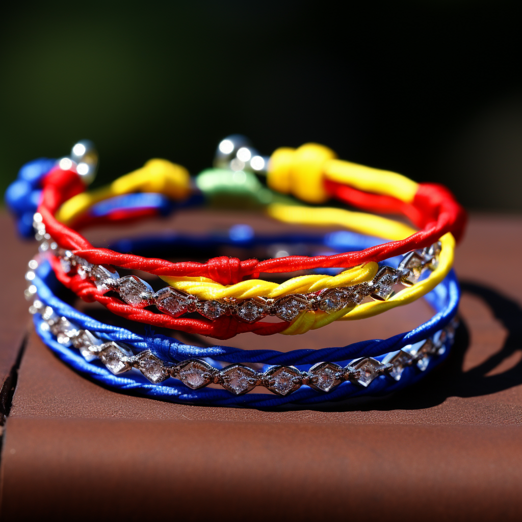 Woven bracelets with real white diamonds