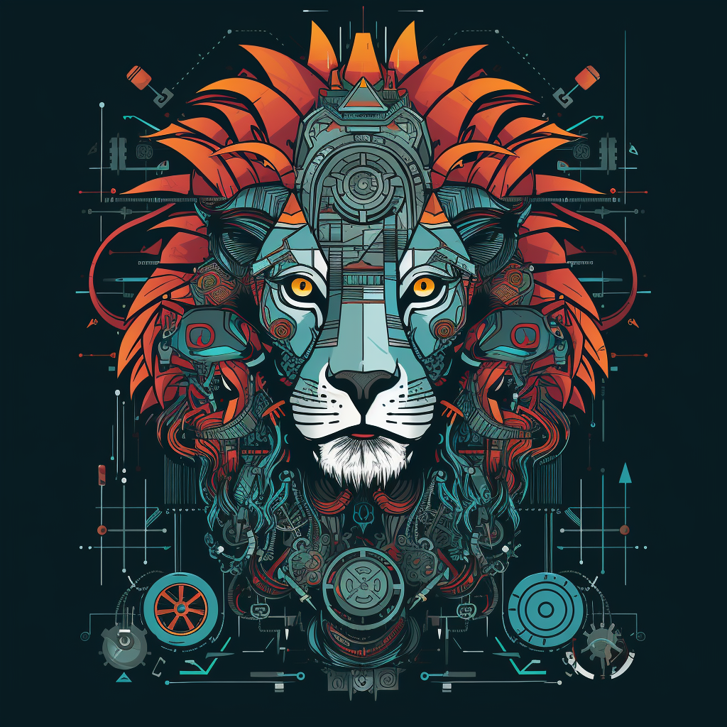 Girnar Hostel Hoodie Design with Lion and Engineering Elements