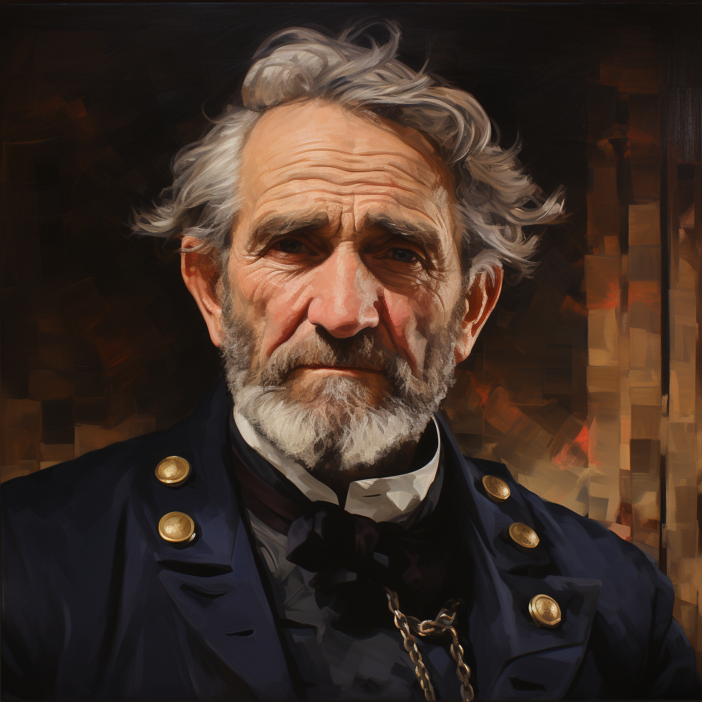 Highly detailed oil portrait of Giuseppe Verdi