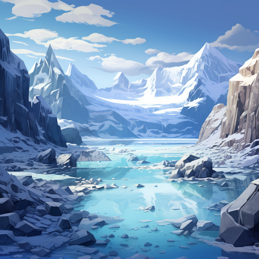 Majestic glacier landscape scenery