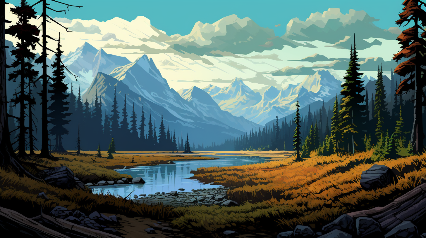 Beautiful 8-Bit Art of Glacier National Park