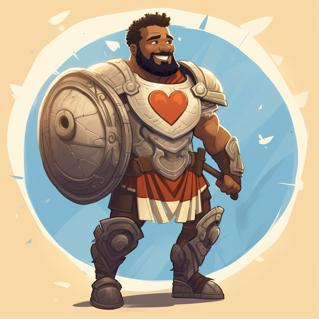 Gladiator love kindness cartoon