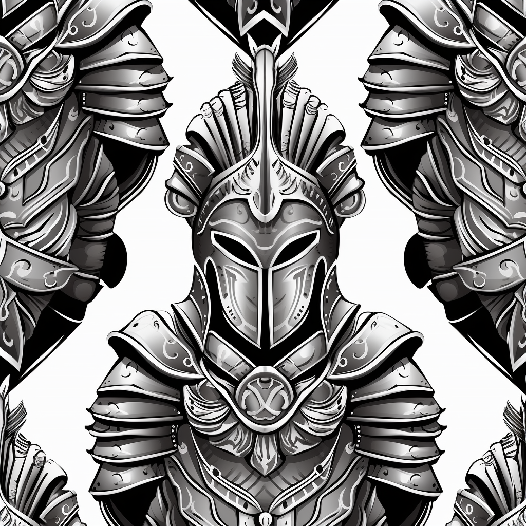 Gladiator pattern design in monochrome