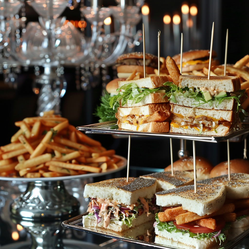 Delicious Fries and Sandwich Display