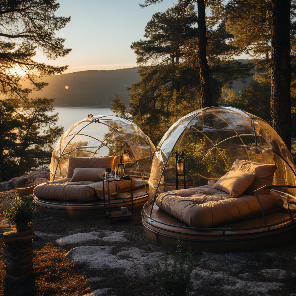 Stylish Glamping Dome with Lavender Meadow