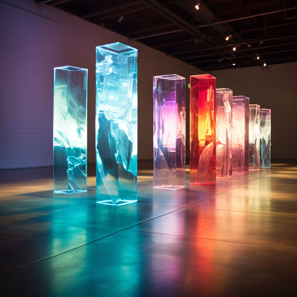 Stunning glass art lighting installation reflection