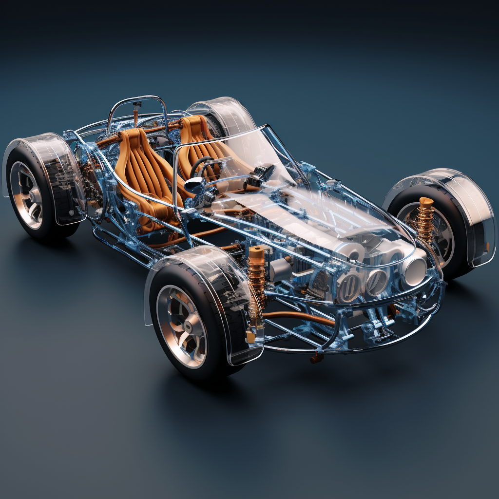 Luxurious glass chassis sports car