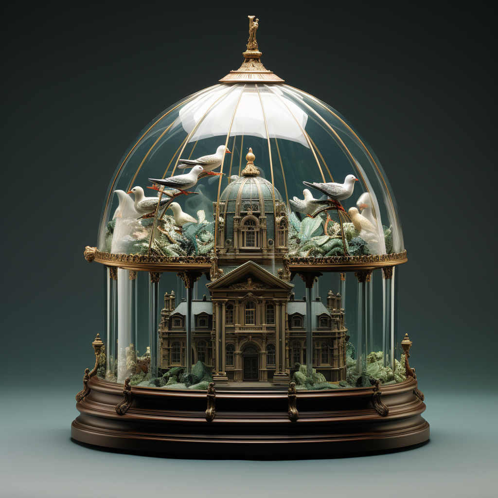 Beautiful glass dome with front view