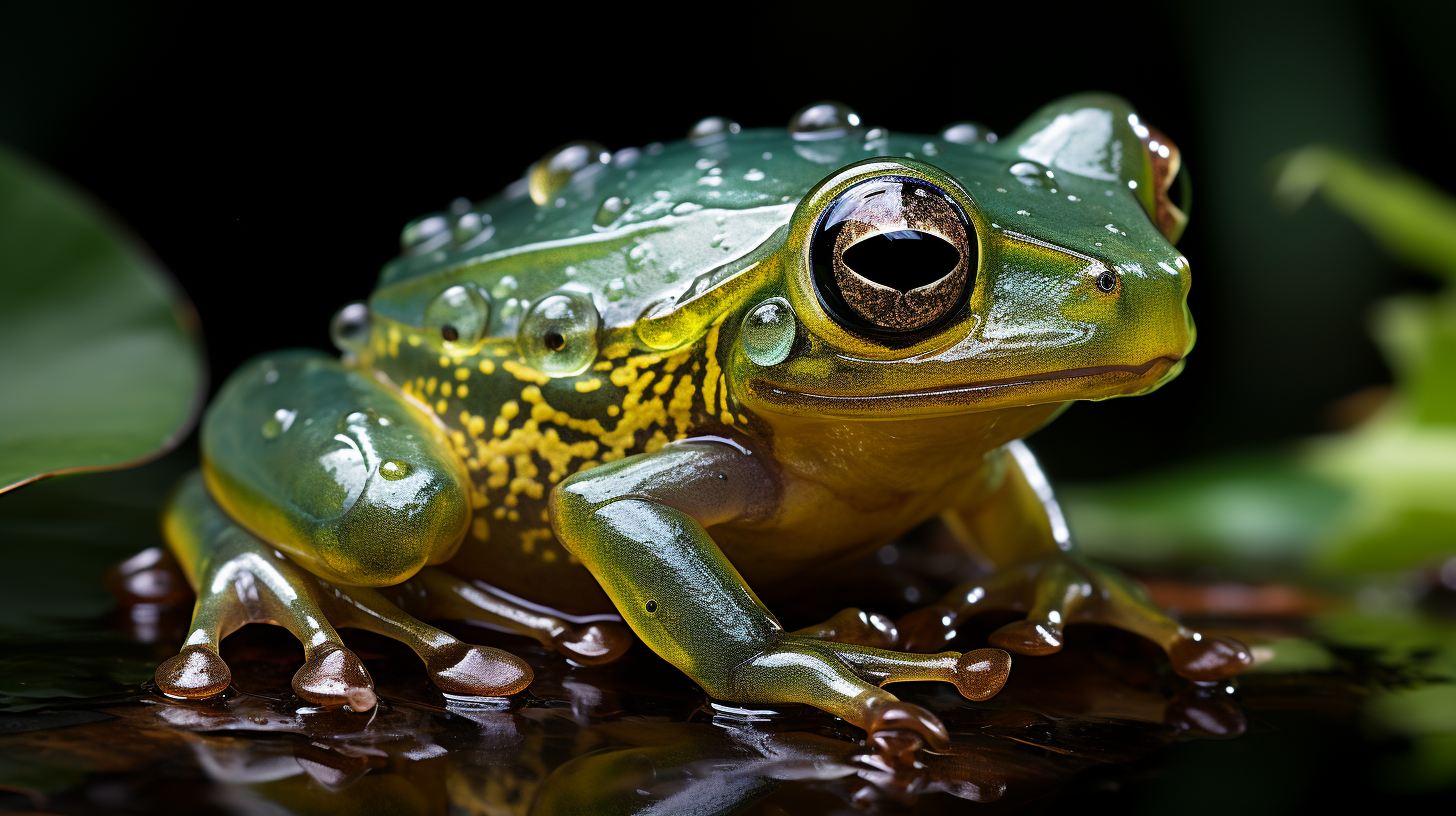 Transparent glass frog in Costa Rica