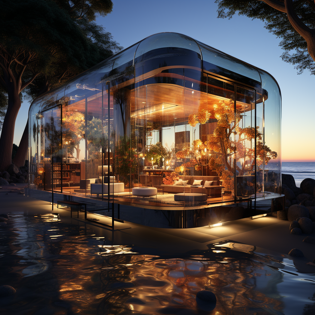 Glass House overlooking Seaside Reef Road and Waves