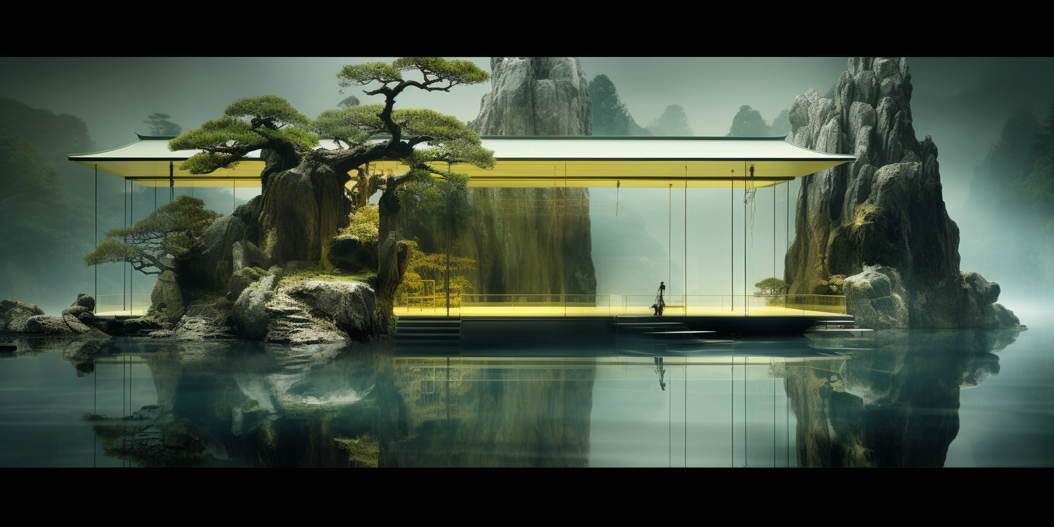 Stunning Glass House in Chinese Landscape