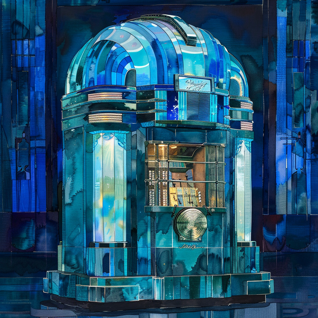 Glass Jukebox in Cool Blues