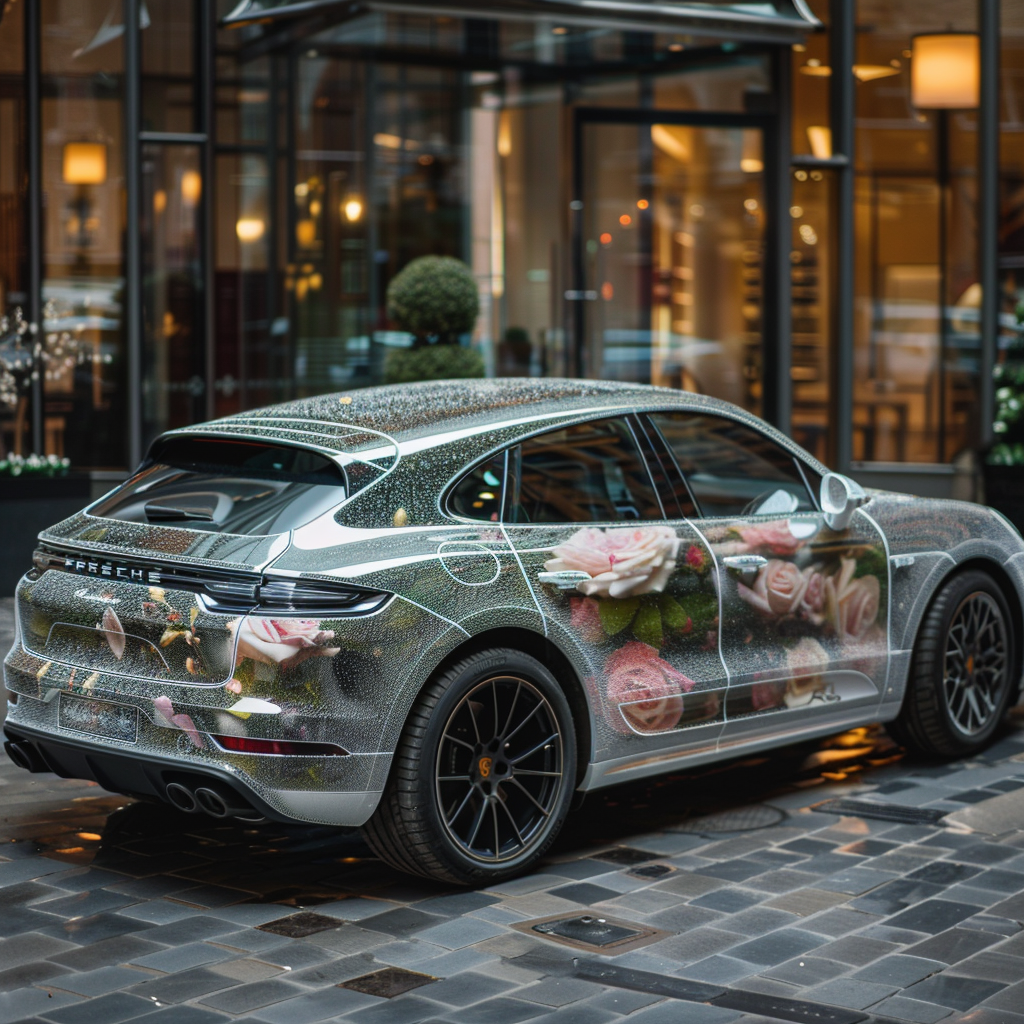 Glass Porsche Macan Flower