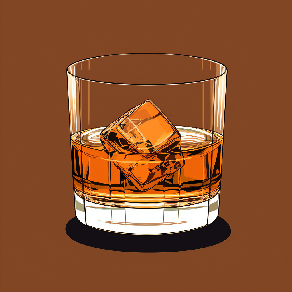 Neat glass of whiskey