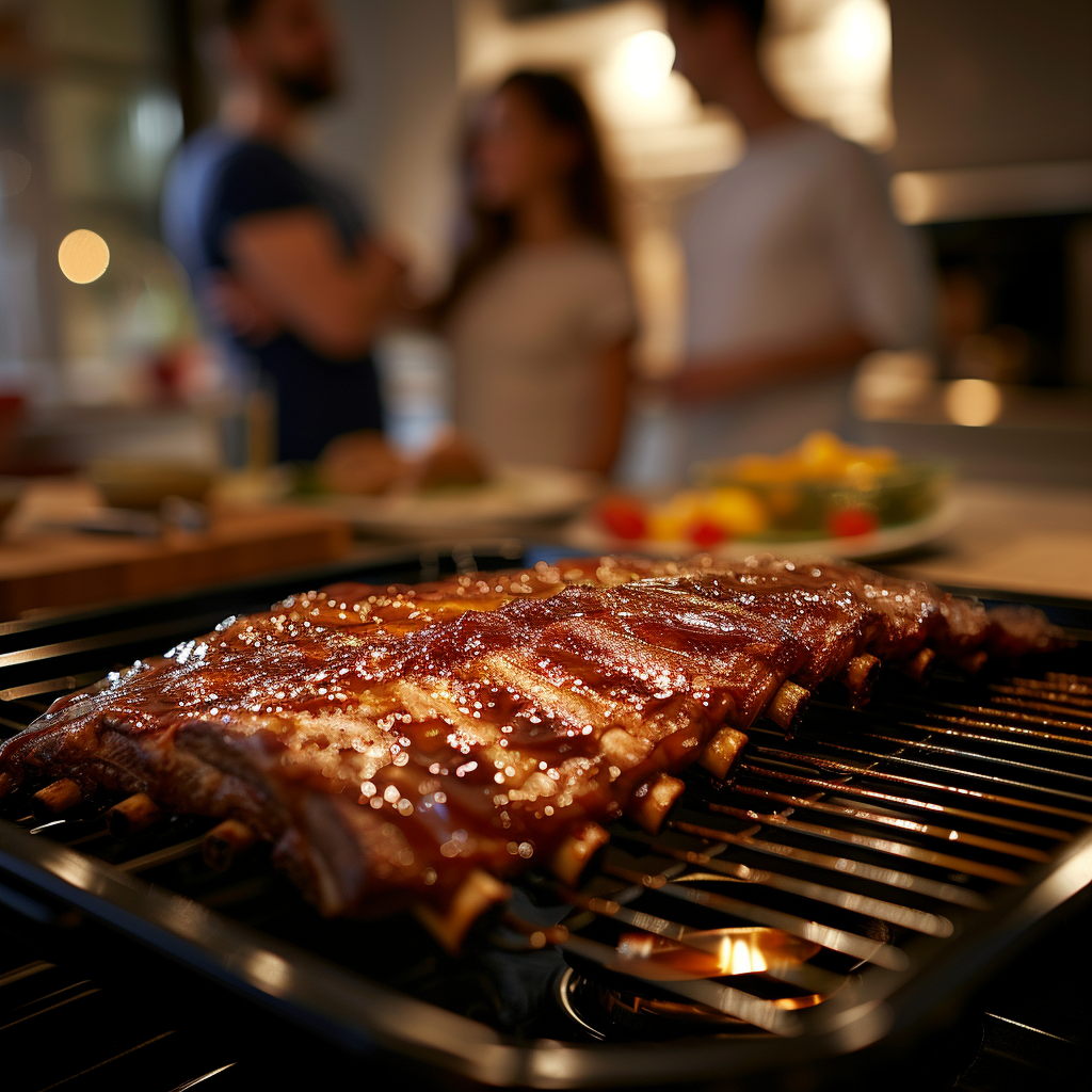 Glazed Ribs in Modern Kitchen