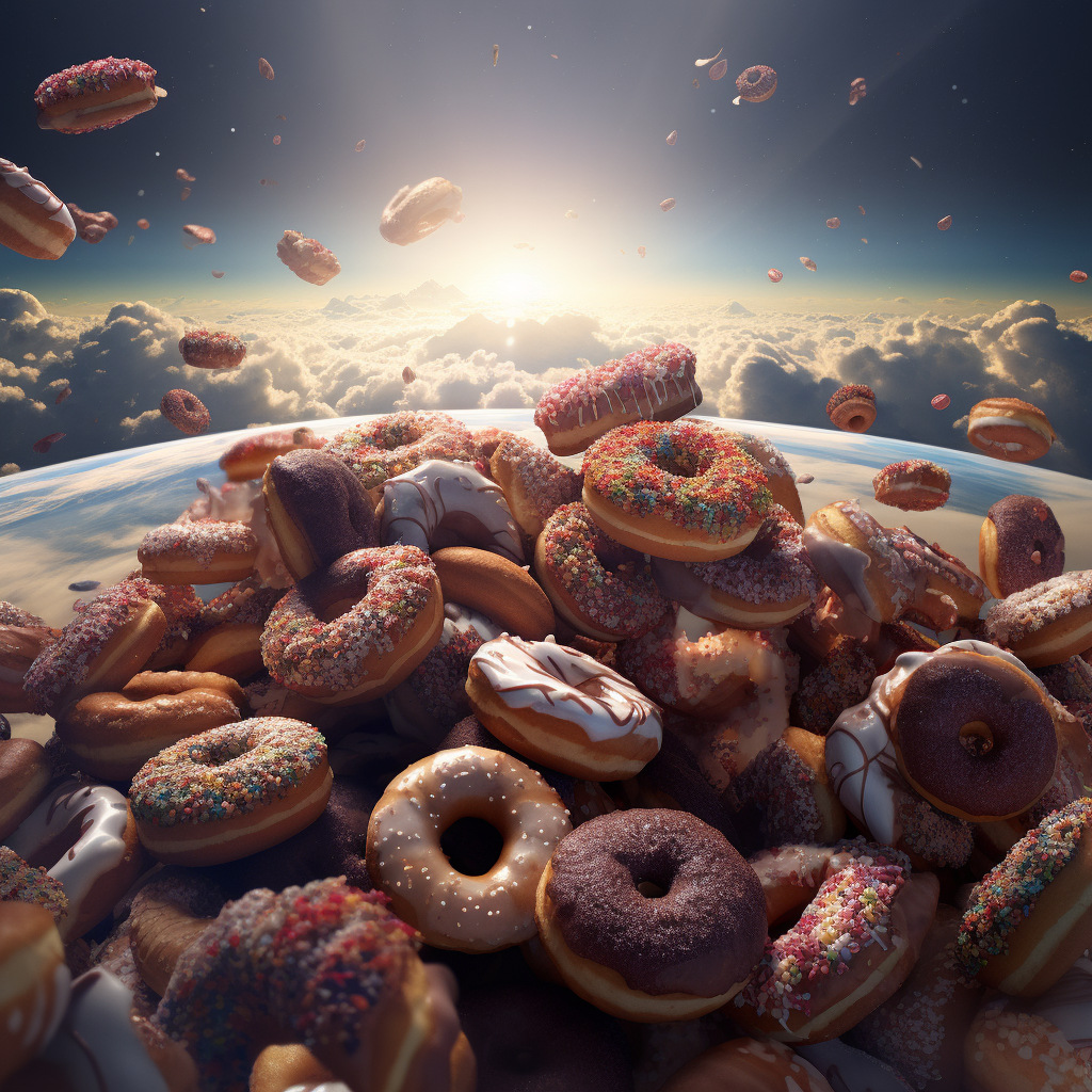 Colorful glazed donuts world